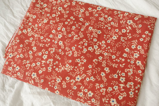 Rust Floral 60s Cotton Poplin, 1.64 Yards