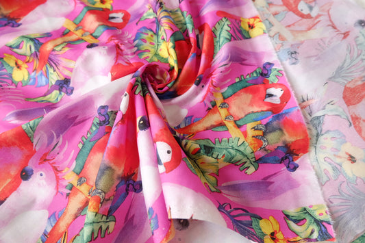 Tropical Parrot Cotton Poplin, 1.65 Yards