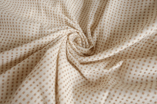Soft Taupe Jacquard Cotton Fabric - 2.19 yd