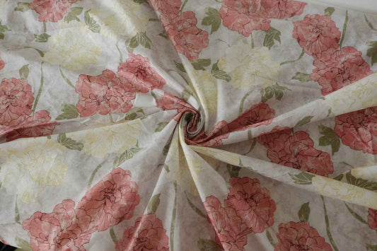 Vintage Coral Peony Cotton Lawn – 2 yd