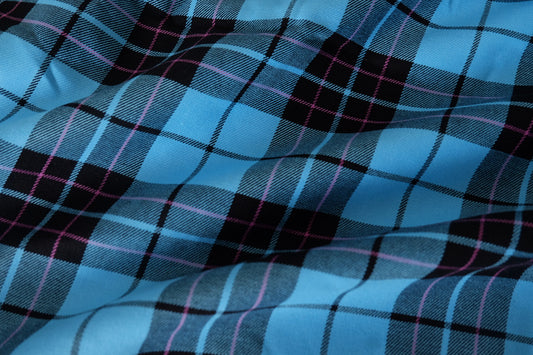 Electric Blue Tartan – Yarn-Dyed Cotton Plaid | 2.2 Yards