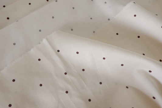 Classic Burgundy Dot Cotton Sateen Fabric – 2.2 yd