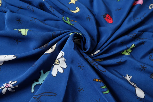 Storybook Symbols Cupro Fabric - 2.19 yd