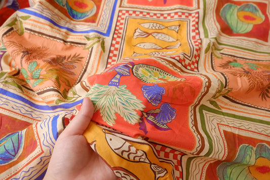 Vacation Tile Print Silky Cotton Lawn — 2.19 yd