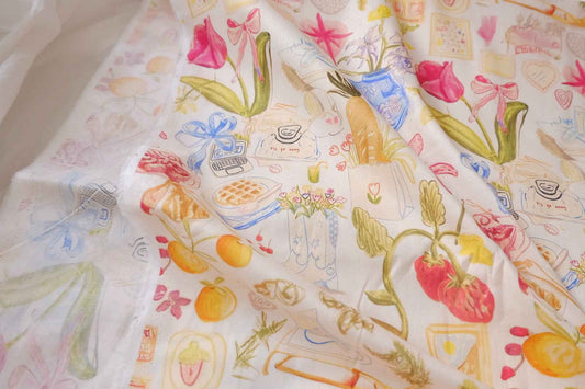 Storybook Garden Cotton Poplin Fabric - 2.19 yd