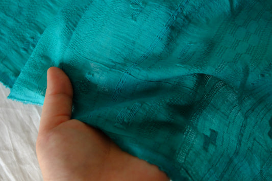 Peacock Teal – Textured Cotton Jacquard – 3.3 yd