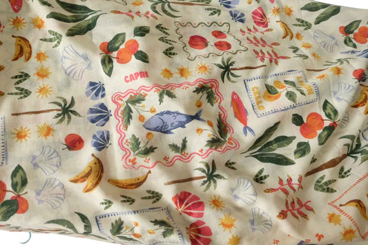 Capri Holiday Cotton Linen Blend Fabric – 2.2 Yards