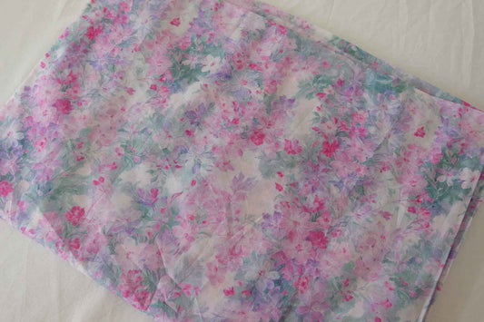 Soft Pink Watercolor Floral Cotton Lawn Fabric – 3.3 yd