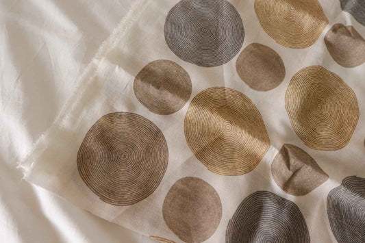Natural Ring Print Pure Hemp Fabric – 2.2 yd