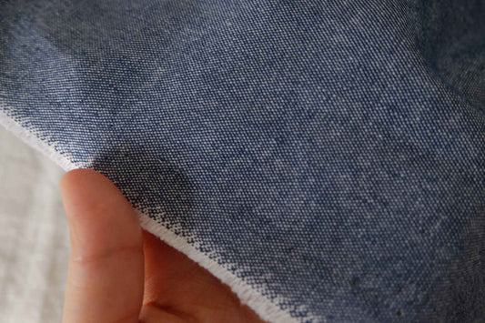 Blue Linen Cotton Yarn-Dyed Denim – 1.6 yd