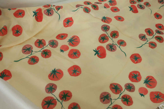 Tomato Vine Print Rayon Fabric – 1.9 yd