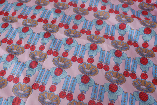 Retro Geometric Floral Cotton Sateen – 1.6 yd