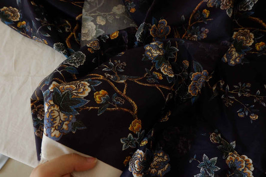 Vintage Floral Rayon Fabric – 2.2 yd