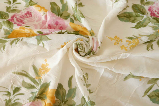 Soft Floral Rayon Georgette Fabric – 1.5 yd