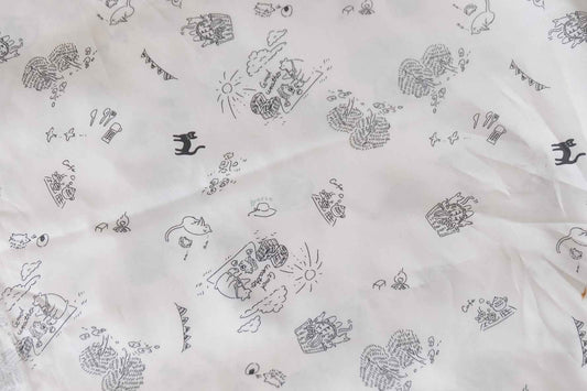 Cat Doodle Cotton Lawn – 1.6 yd