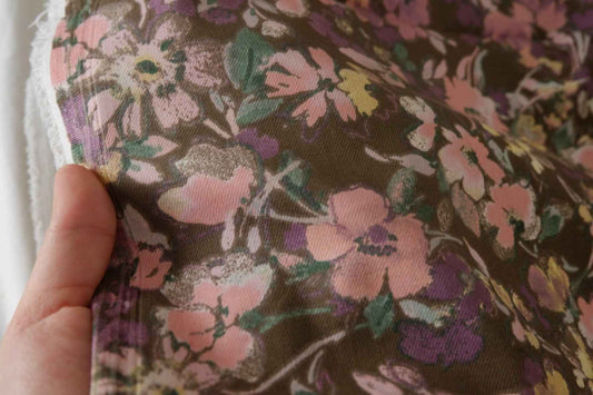 Vintage Floral Stretch Cotton Twill — 2.19 yd