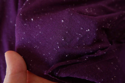 Plum Purple Snowflake Cotton Jersey Knit Fabric – 2.2 yd