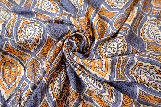 Dusty Blue Botanical Tencel Cotton, 2.7 Yards