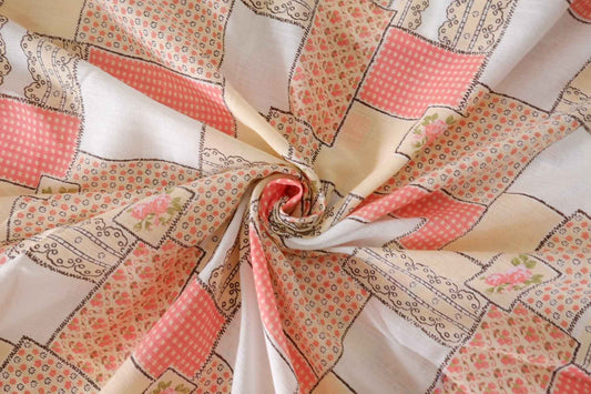 Vintage Patchwork Print Cotton Fabric – 2.2 yd