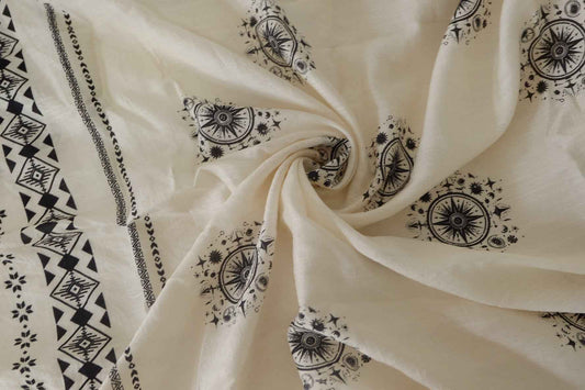 Celestial Compass Double Border Tencel Ramie – 3.3 yd