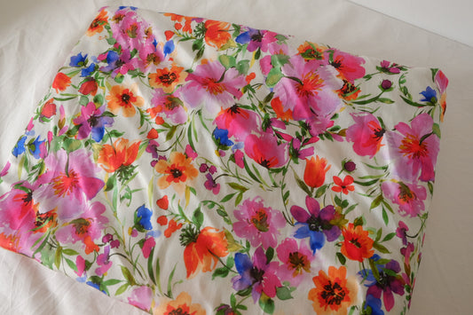 Watercolor Floral Lyocell Linen Fabric – 2.7 yd