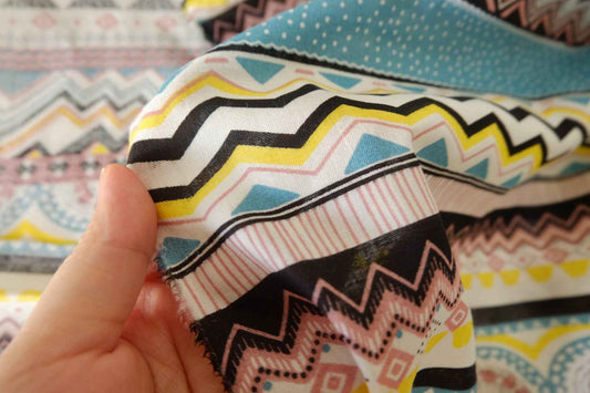 Geometric Stripe Linen Cotton Fabric – 1.7 yd