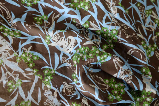 Chocolate Botanical Cotton Batiste Fabric – 3 yd