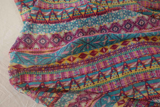Bohemian Stripe Lightweight Tencel-Cotton Fabric – 1.6 yd