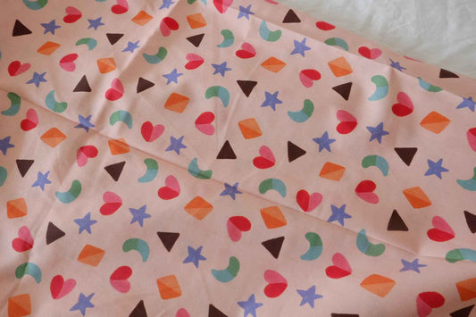 Playful Confetti Pink Cotton Lawn Fabric, 1.75 Yards