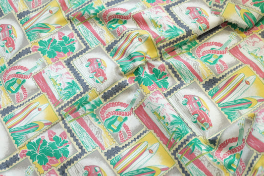 Hawaii Postcard Print Cotton — 1.6 yd