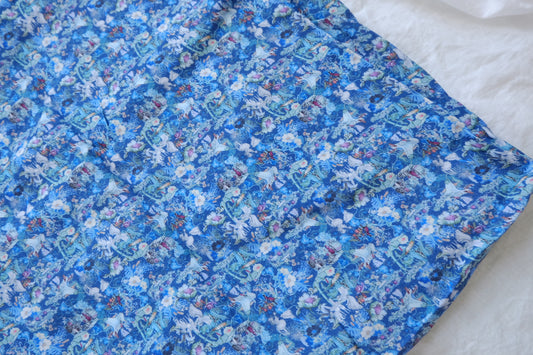Blue Enchanted Garden Lyocell-Linen Fabric - 1.64 yd