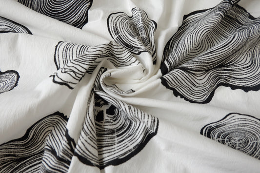Black Tree Ring Cotton Fabric - 2.02 yd