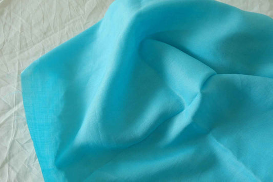 Lagoon Blue Sand-Washed Pure Linen Fabric, 2.19 Yards