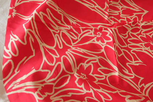 Coral Line Floral Cotton Lawn – 3.3 yd