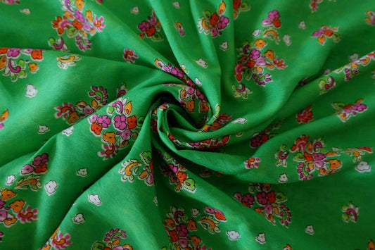 Green Floral Tencel Cotton Fabric – 1.6 yd