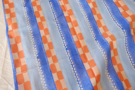 Poolside Painted Stripe Cotton Lawn Fabric – 3.83 yd Piece