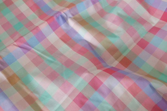 Pastel Candy Check Cotton Poplin – 3.3 yd