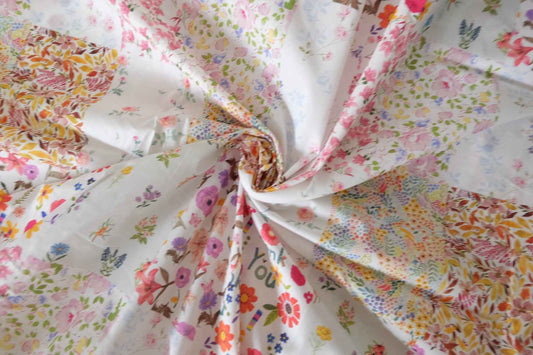 Floral Patchwork Cotton Lawn Fabric – 3.3 yd