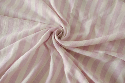 Pink Stripe Cotton Linen Fabric – 1.6 yd