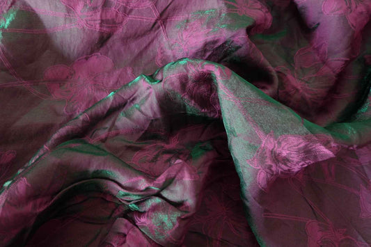 Iridescent Floral Jacquard Satin – 1.6 yd