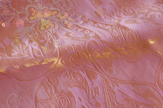 Blush Shimmer Embroidered Jacquard – 1.1 yd