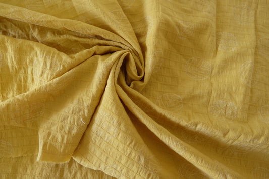 Mustard Textured Cotton Fabric – 1.6 yd