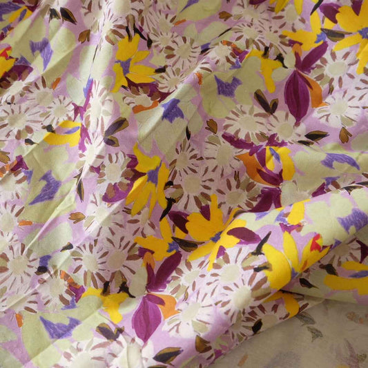 Lemon Lilac Garden 60s Cotton Poplin – 2.84 yd