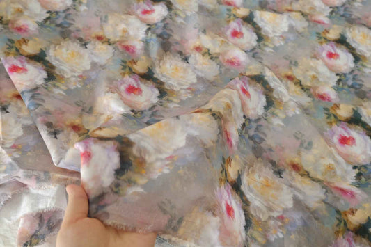 Misty Peony Jacquard Cotton – 3.3 yd