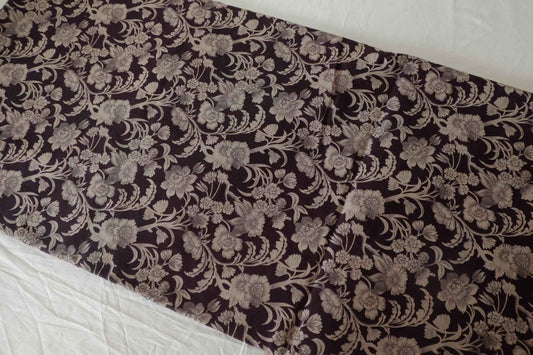 Brown Vintage Floral Cotton Cloth — 3.28 yd