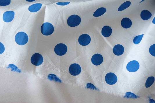 Blue Polka Dot 60s Cotton Poplin Fabric – 1.6 yd