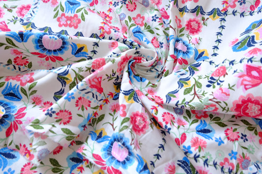 Bright Vacation Floral Lightweight Cotton Poplin — 3.28 yd