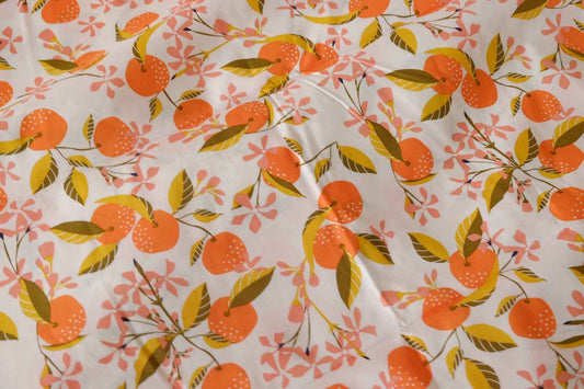 Orange Blossom Cotton Rayon Fabric – 2.2 yd