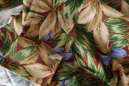 Vintage Tropical Floral Cotton Fabric – 3.3 yd