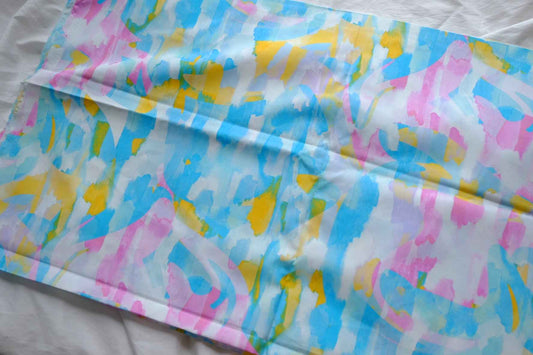 Abstract Watercolor Structured Cotton Poplin – 1.7 yd